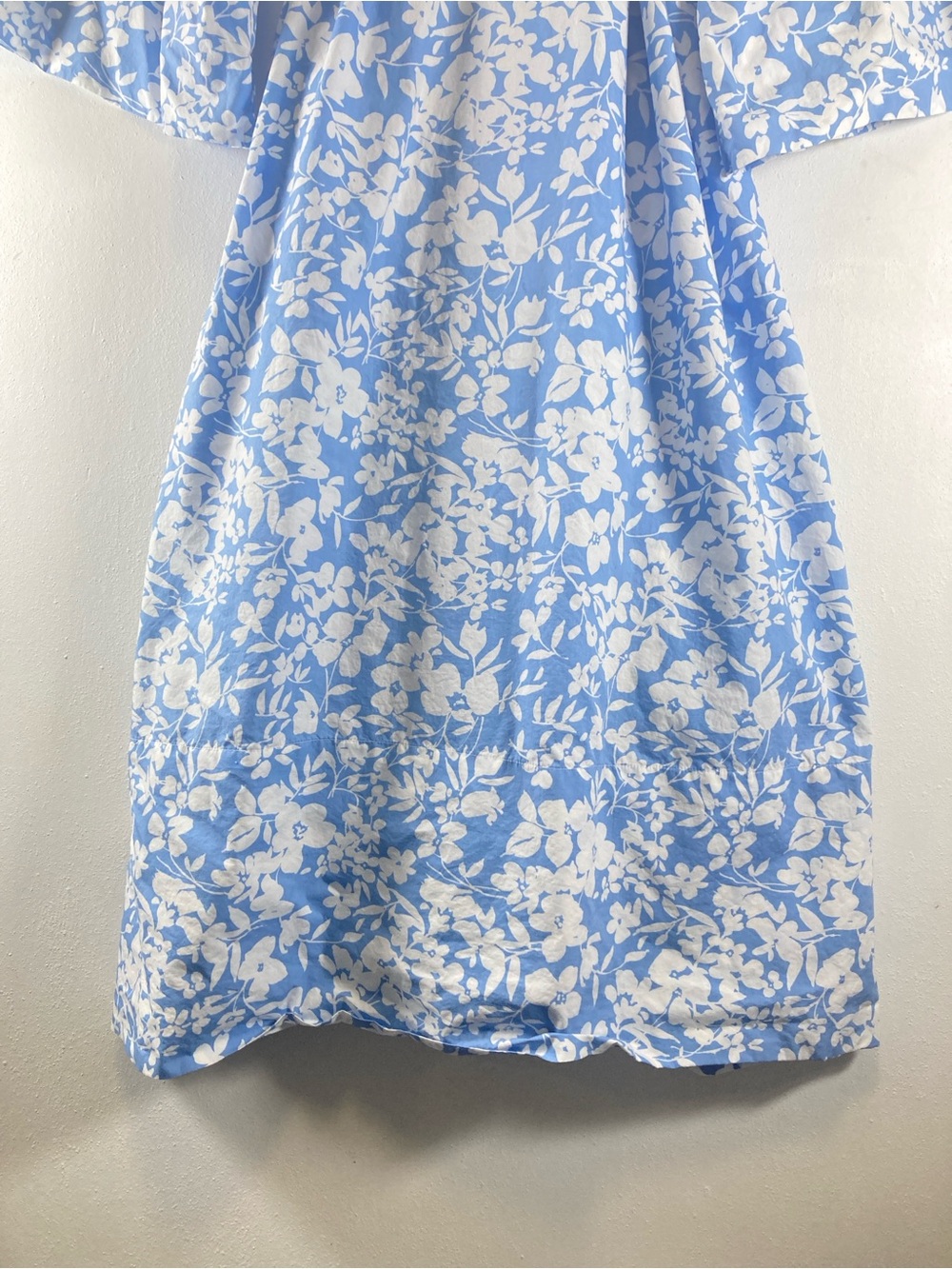 LAKE Pijama Pima Cotton Robe Women’s Size XL White Blue Floral Tie Lounge Pocket - Picture 8 of 16